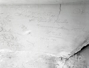 Graffiti by American servicemen in Lydiard House attic, 1943