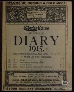 1915 Diary of Elliot Woolford of Hook Farm,  Lydiard Tregoze