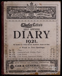 1921 Diary of Elliot Woolford of Hook Farm, Lydiard Tregoze