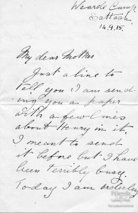 Letter from Charles St.John to Lady Bolingbroke,  September 1915